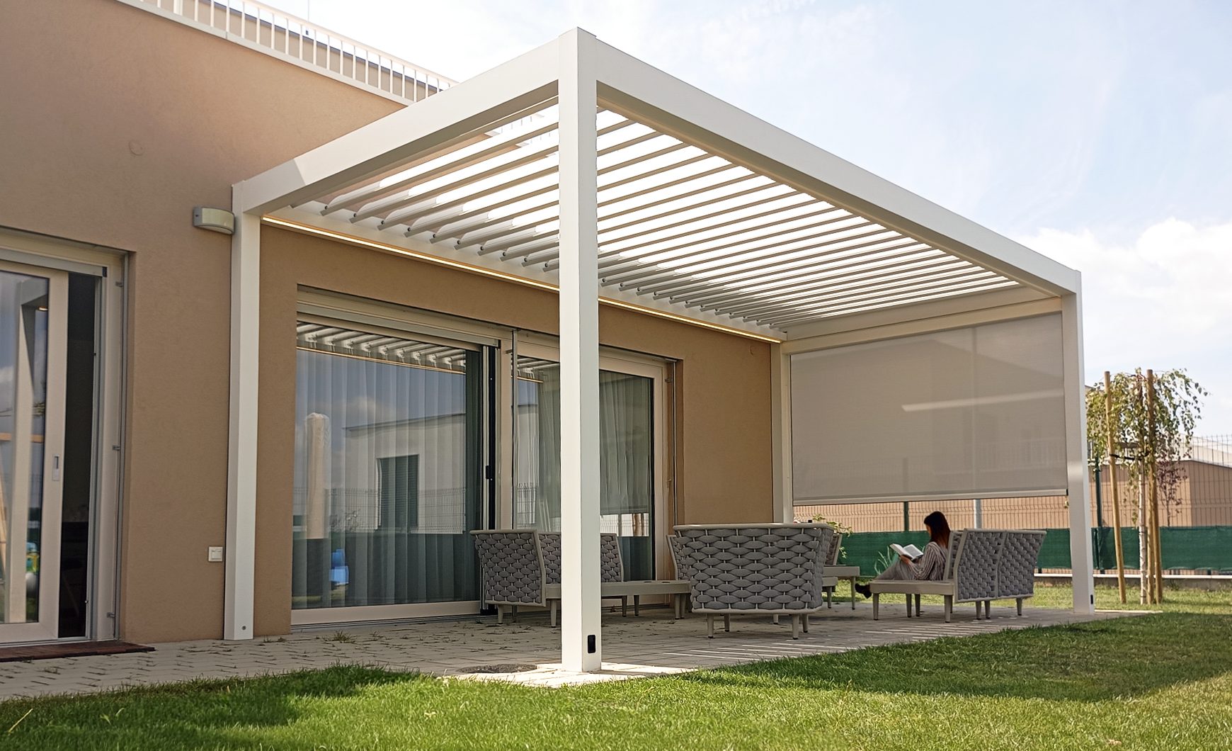 Bioklimatická pergola na zahradě Skuteč